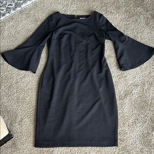 Elegant Black Bell Sleeve Dress